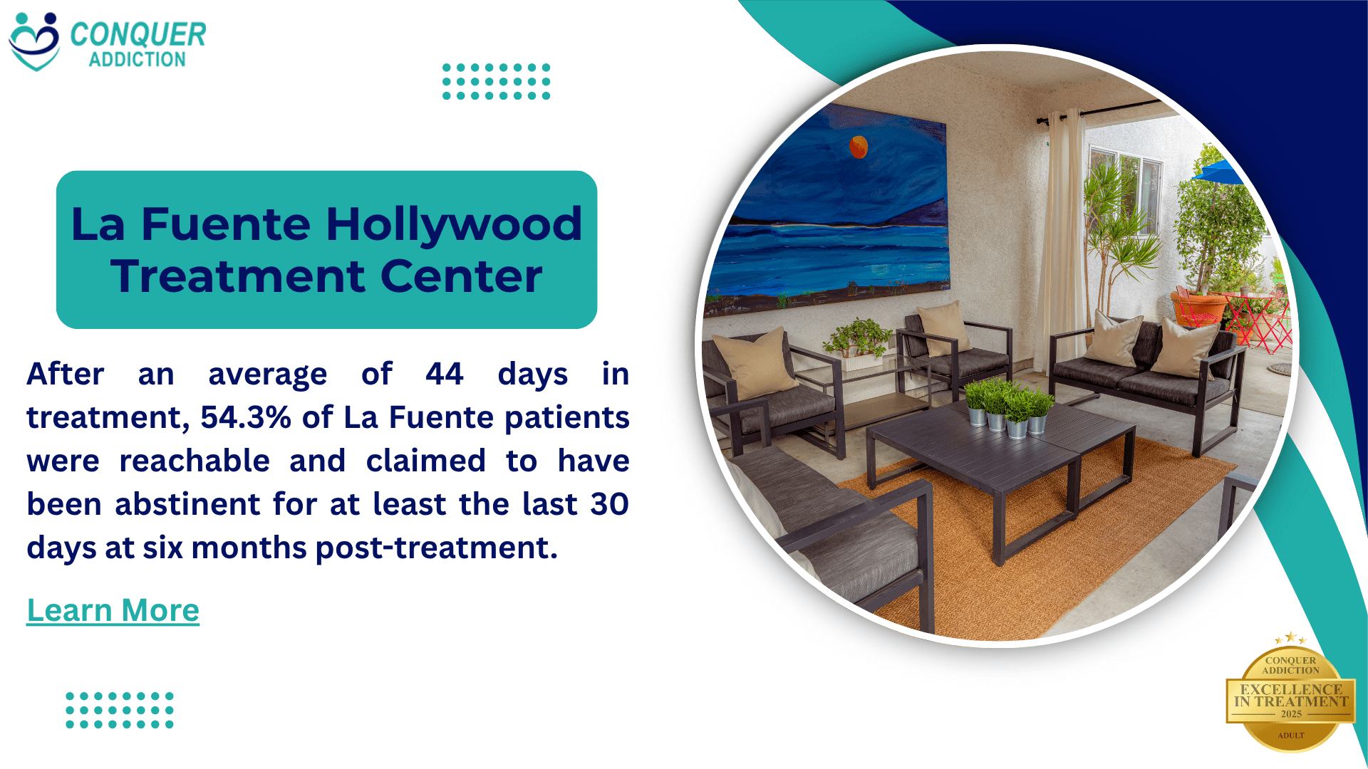 La Fuente Hollywood Treatment Center - Excellence in Treatment Award Winner