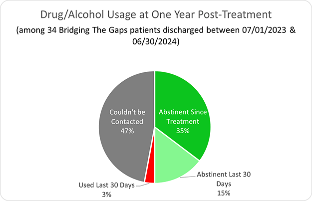 Bridging The Gaps Drug/Alcohol Usage at One Year Post-Treatment