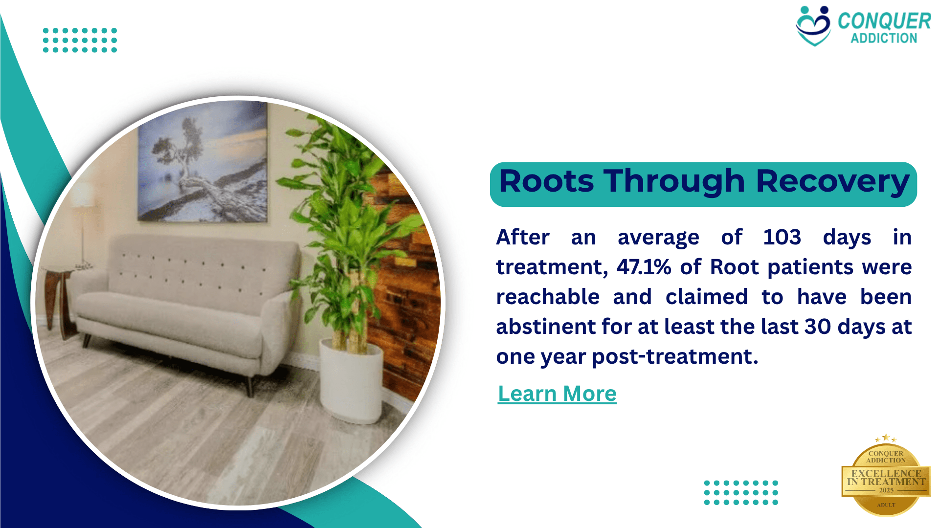Roots Through Recovery 2025 Excellence in Treatment Award Winner