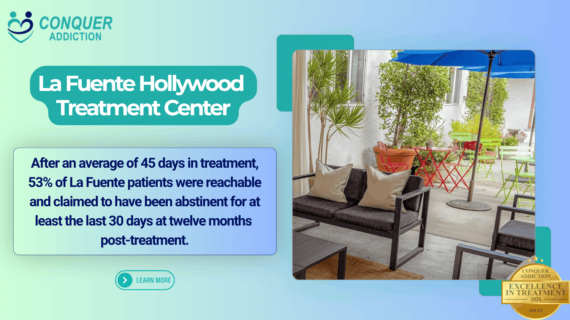 La Fuente Hollywood Treatment Center - 2026 Excellence in Treatment Award Winner
