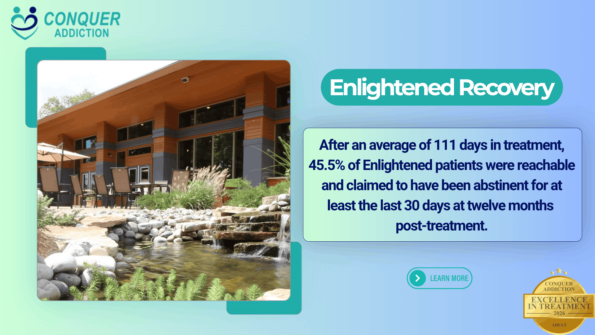 Enlightened Recovery 2026 Excellence in Treatment Award Winner