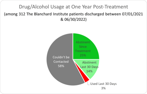 The Blanchard Institute Drug/Alcohol Usage at One Year Post-Treatment