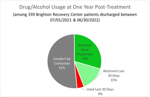 Brighton Recovery Center Drug/Alcohol at One Year Post-Treatment