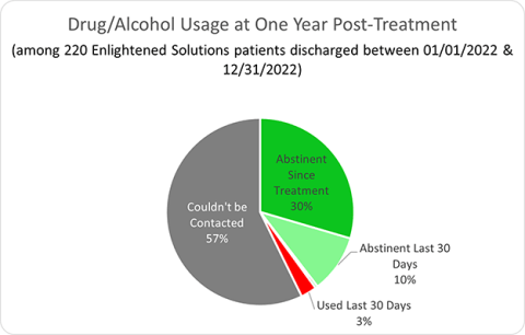 Drug/Alcohol Usage at One Year Post-Treatment - Enlightened Solutions